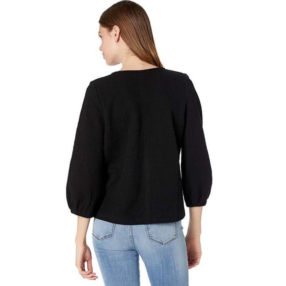 NWT MADEWELL Texture & Thread Full Knit Black Sleeve Top - Picture 5 of 15